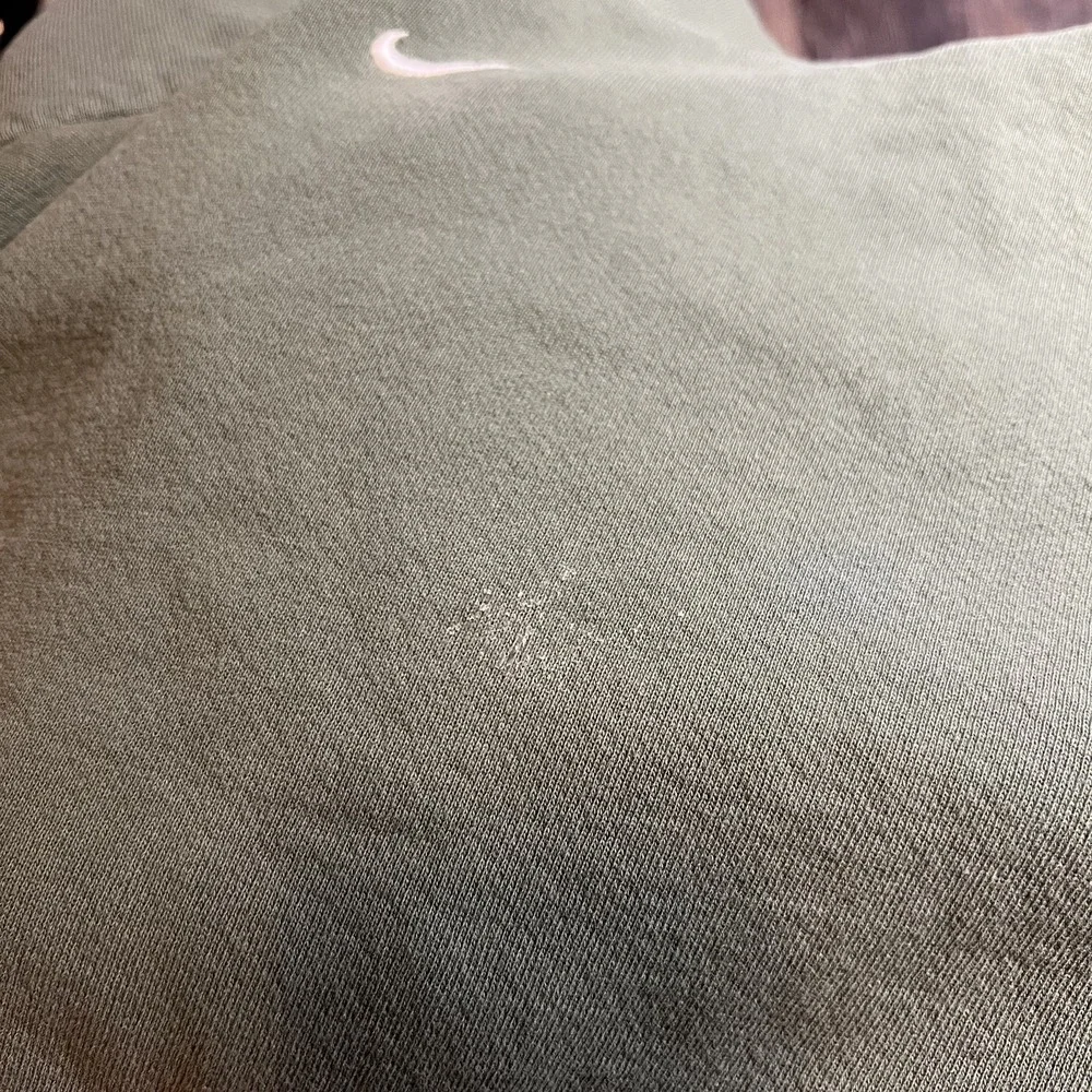 Vintage 90s Nike Forest Green white Center‎ Swoosh Hoodie L- Made In USA